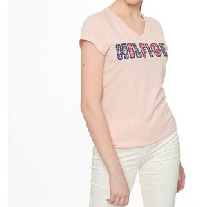 Tommy Hilfiger dámské růžové tričko Mini Flowers